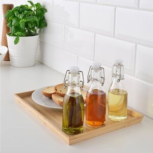 3-PACK Glass Swing Top Bottles Set of 3 Bottle Stopper Clear Glass 5 oz IKEA